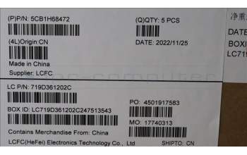 Lenovo 5CB1H68472 COVER Upper Case ASM_JPN L82RD SG RGB