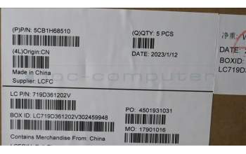 Lenovo 5CB1H68510 COVER Upper Case ASM_SLV L82RD SG WH