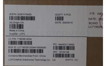 Lenovo 5CB1H70429 COVER Upper Case ASM_EURO ENG L82R4 FPCG