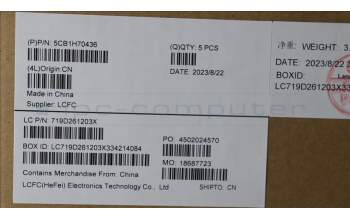 Lenovo 5CB1H70436 COVER Upper Case ASM_ENG L82R4 FPSD