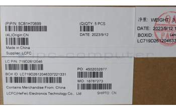 Lenovo 5CB1H70699 COVER Upper Case ASM_SLV L82R4 NFPAB