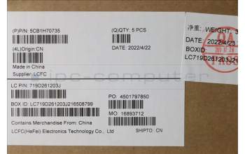 Lenovo 5CB1H70735 COVER Upper Case ASM_SWS L82R4 NFPCG