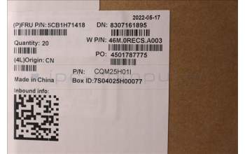 Lenovo 5CB1H71418 COVER LCD Cover W 82R9 SB