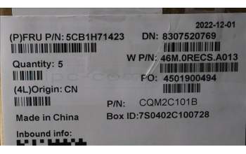 Lenovo 5CB1H71423 COVER Upper Case ASM_UKE W 82R9 SG BL