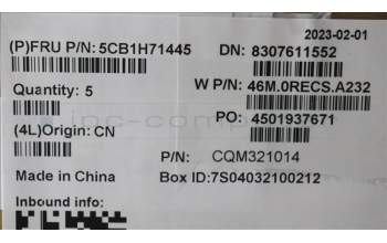 Lenovo 5CB1H71445 COVER Upper Case ASM_SLV W 82R9 SG BL