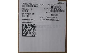 Lenovo 5CB1H71448 COVER Upper Case ASM_CZE/SLK W82R9 SG BL