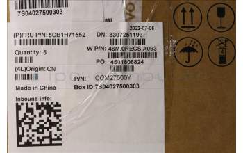 Lenovo 5CB1H71552 COVER Upper Case ASM_HBW W 82R9 CG BL