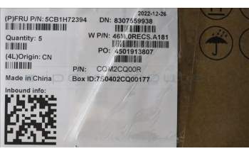 Lenovo 5CB1H72394 COVER Upper Case ASM_FRA W 82R9 SB
