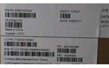 Lenovo 5CB1H72742 COVER Upper Case ASM_FRA L82RM AG_NFP_BL