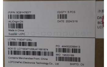 Lenovo 5CB1H78377 COVER Upper Case ASM_HUN L82RK NFP MB N