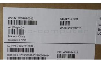 Lenovo 5CB1H80242 COVER Upper Case ASM_TUR L82TV BU_BK_TEX