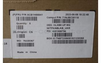 Lenovo 5CB1H88841 COVER Upper Case ASM_UKR C21DL MGNBL