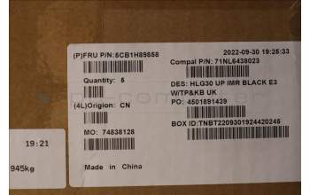 Lenovo 5CB1H89858 COVER UpperCaseASM_UKE C82S9 E3 BLA