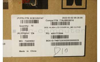 Lenovo 5CB1H92147 COVER LCD Cover C 21DK MG 3.0