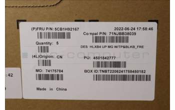 Lenovo 5CB1H92167 COVER Upper Case ASM_FRA C21DK MGBL