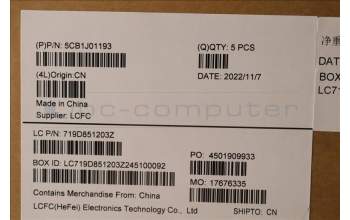 Lenovo 5CB1J01193 COVER Upper Case ASM_PORL82SFFP_SG_BL_PC