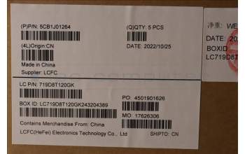 Lenovo 5CB1J01264 C-Cover with keyboard,UK English,Storm Grey,FingerPrint