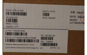 Lenovo 5CB1J01805 C-Cover with keyboard,German,Arctic Grey,FingerPrint