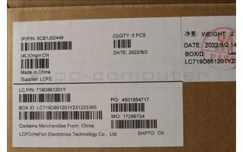 Lenovo 5CB1J02449 C-Cover with keyboard,US English Euro,Stone Blue,Non_Fingerprint