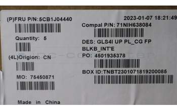 Lenovo 5CB1J04440 COVER UpperCaseASMEUROENGC82SD PLCGFPBL