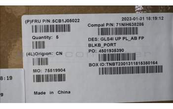 Lenovo 5CB1J05022 COVER UpperCaseASM_POR C82SD PLAB FPBL