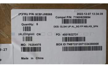 Lenovo 5CB1J08565 COVER UpperCaseASM_SPA C82SD ALSG FPNBL