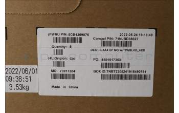 Lenovo 5CB1J09075 COVER Upper Case ASM_HBW C21DH MGBL