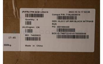 Lenovo 5CB1J09418 COVER Upper Case ASM_RUS C 82SA BLA