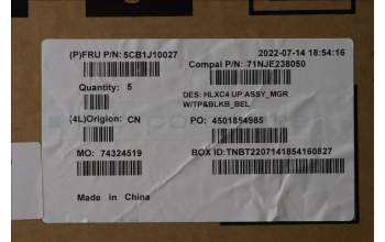 Lenovo 5CB1J10027 COVER Upper Case ASM_BEL C 21DM BLKB N