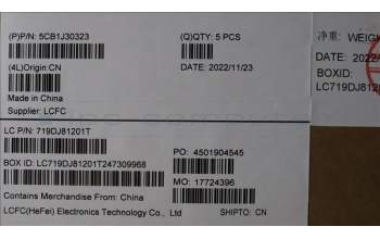 Lenovo 5CB1J30323 COVER Upper Case ASM_TUR L82TK_UG