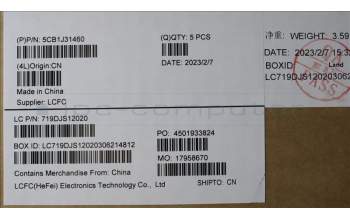 Lenovo 5CB1J31460 COVER Upper Case ASM_FRA/ENG L82UGOG_RGB