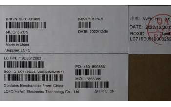 Lenovo 5CB1J31465 COVER Upper Case ASM_HBW L82UG OG_RGB