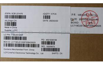 Lenovo 5CB1J31476 COVER Upper Case ASM_SPA L82UG OG_RGB
