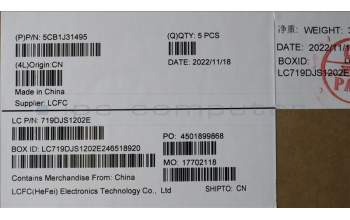 Lenovo 5CB1J31495 COVER Upper Case ASM_GER L82UG OG_WH