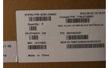Lenovo 5CB1J38463 COVER Upper Case ASM_ENG C 82SC BLA