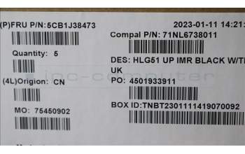 Lenovo 5CB1J38473 COVER Upper Case ASM_UKE C 82SC BLA