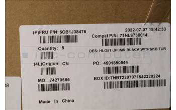 Lenovo 5CB1J38476 COVER Upper Case ASM_TUR C 82SC BLA