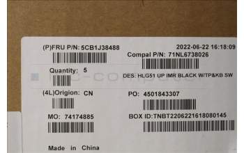 Lenovo 5CB1J38488 COVER Upper Case ASM_SWS C 82SC BLA