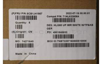 Lenovo 5CB1J41957 COVER Upper Case ASM_GER C 82SB WHT