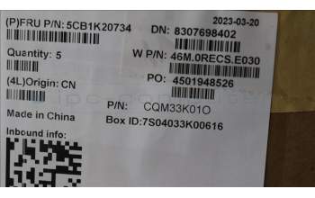 Lenovo 5CB1K20734 COVER Upper Case ASM_HUN W82XX AB BL