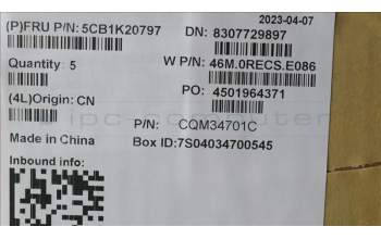 Lenovo 5CB1K20797 COVER Upper Case ASM_FRA W82XX AG BL