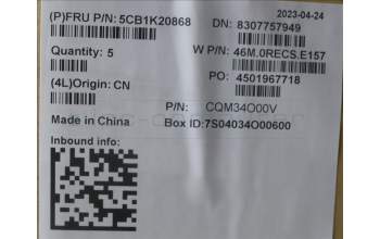 Lenovo 5CB1K20868 COVER Upper Case ASM_NORDIC W82XX SB BL