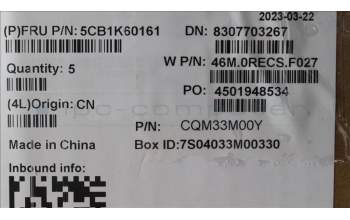 Lenovo 5CB1K60161 COVER Upper Case ASM_HUN W 82XY AG