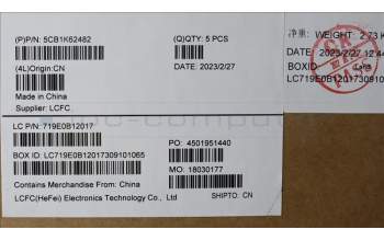 Lenovo 5CB1K62482 COVER Upper Case ASM_SPA L83B1 OAT