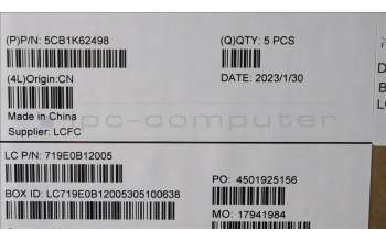 Lenovo 5CB1K62498 COVER Upper Case ASM_POR L83B1 STGY