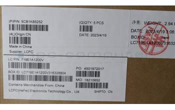 Lenovo 5CB1K85252 COVER Upper Case ASM_GER L82XA NFPAG BL