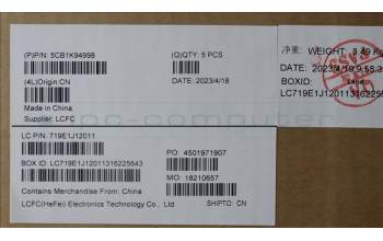 Lenovo 5CB1K94998 COVER Upper Case ASM_CZE/SLK L82XB AGNBL