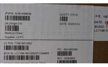 Lenovo 5CB1K96838 COVER Upper Case ASM_SWS L82XM AG NBL