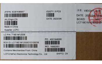 Lenovo 5CB1K96857 COVER Upper Case ASM_GRE L82XM AGFP BL