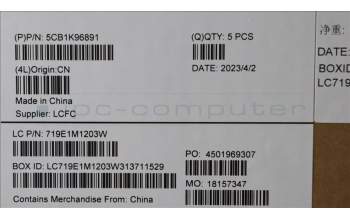 Lenovo 5CB1K96891 COVER Upper Case ASM_GER L82XM AGFP NBL